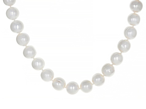 White Cultured Freshwater Pearl Rhodium Over Sterling Silver 20 Inch ...