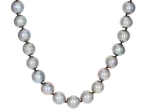 Platinum Cultured Freshwater Pearl Rhodium Over Sterling Silver 20 Inch Strand Necklace