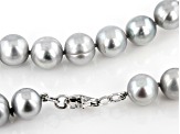 Platinum Cultured Freshwater Pearl Rhodium Over Sterling Silver 20 Inch Strand Necklace