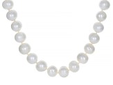 White Cultured Freshwater Pearl Rhodium Over Sterling Silver 24 Inch Strand Necklace