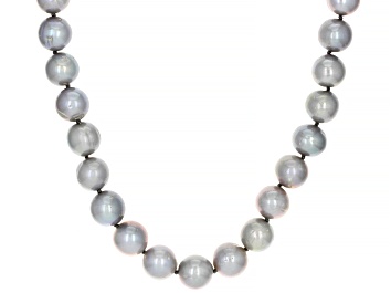 Picture of Platinum Cultured Freshwater Pearl Rhodium Over Sterling Silver 24 Inch Strand Necklace