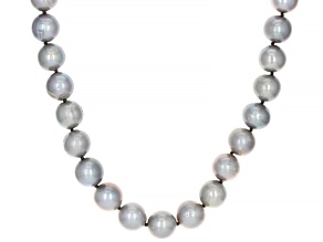Platinum Cultured Freshwater Pearl Rhodium Over Sterling Silver 24 Inch Strand Necklace