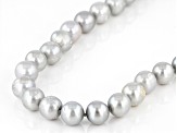 Platinum Cultured Freshwater Pearl Rhodium Over Sterling Silver 24 Inch Strand Necklace