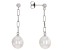 White Cultured Freshwater Pearl Rhodium Over Sterling Silver Earrings