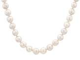 White Cultured Freshwater Pearl Rhodium Over Sterling Silver 20 Inch Strand Necklace
