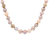 Multi-Color Cultured Freshwater Pearl Rhodium Over Sterling Silver 20 Inch Strand Necklace
