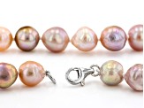 Multi-Color Cultured Freshwater Pearl Rhodium Over Sterling Silver 20 Inch Strand Necklace