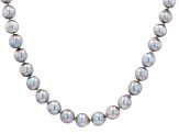 Platinum Cultured Freshwater Pearl Rhodium Over Sterling Silver 20 Inch Strand Necklace