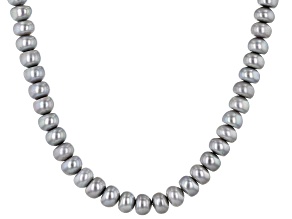 Platinum Cultured Freshwater Pearl Rhodium Over Sterling Silver 18 Inch Strand Necklace.