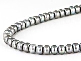 Platinum Cultured Freshwater Pearl Rhodium Over Sterling Silver 18 Inch Strand Necklace.