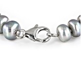 Platinum Cultured Freshwater Pearl Rhodium Over Sterling Silver 18 Inch Strand Necklace.