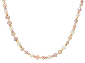 Multi-Color Cultured Freshwater Pearl Rhodium Over Sterling Silver 18 Inch Necklace