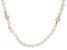 Peach & White Cultured Freshwater Pearl Rhodium Over Sterling Silver 32 Inch Necklace