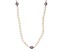 Lavender & White Cultured Freshwater Pearl Rhodium Over Sterling Silver 32 Inch Necklace