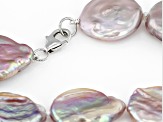 Multi Color Cultured Freshwater Pearl Rhodium Over Sterling Silver 20 Inch Necklace