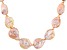 Peach Cultured Freshwater Pearl Rhodium Over Sterling Silver 20 Inch Necklace
