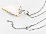 Turban Shell Pendant Rhodium Over Sterling Silver With 18 Inch Chain