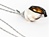 Whelk Shell Pendant Rhodium Over Sterling Silver With 18 Inch Chain
