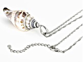 Whelk Shell Pendant Rhodium Over Sterling Silver With 18 Inch Chain