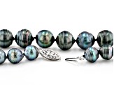 Cultured Tahitian Pearl Rhodium Over Sterling Silver 24 Inch Strand Necklace