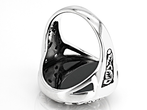 Black Mother-Of-Pearl Sterling Silver Ring