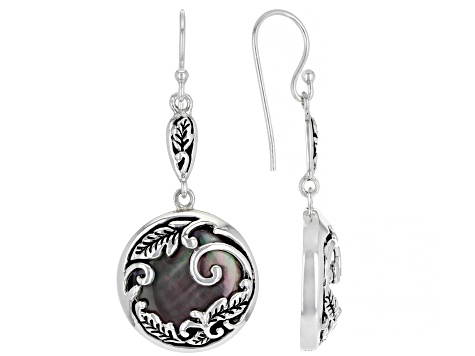 Black Mother-Of-Pearl Sterling Silver Earrings