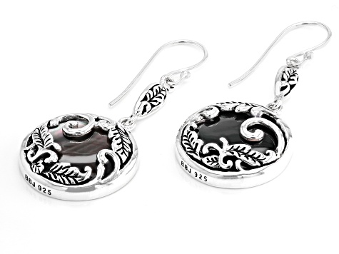 Black Mother-Of-Pearl Sterling Silver Earrings