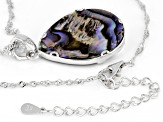 Abalone Shell & White Mother-Of-Pearl Rhodium Over Sterling Silver Pendant With Chain