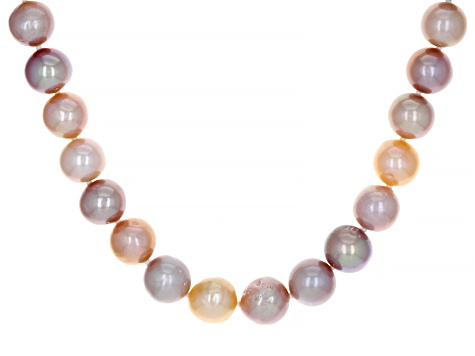 Multi-Color Cultured Freshwater Pearl Rhodium Over Sterling Silver 18 Inch Strand Necklace