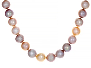 Multi-Color Cultured Freshwater Pearl Rhodium Over Sterling Silver 18 Inch Strand Necklace