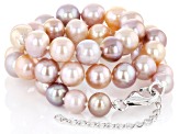 Multi-Color Cultured Freshwater Pearl Rhodium Over Sterling Silver 18 Inch Strand Necklace