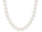 White Cultured Freshwater Pearl Rhodium Over Sterling Silver 24 Inch Strand Necklace