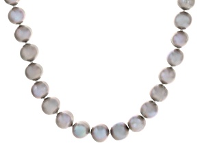 Platinum Cultured Freshwater Pearl Rhodium Over Sterling Silver 24 Inch Strand Necklace