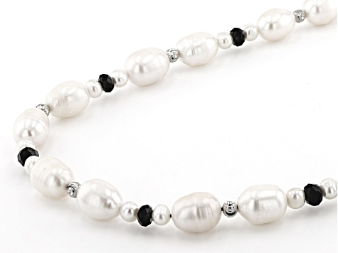 Black and White Freshwater Pearl Knot Necklace — Mila M Collections