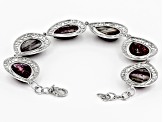 Purple Spiny Oyster Shell Rhodium Over Sterling Silver 7 Inch Bracelet