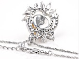 Golden Cultured South Sea Pearl & White Topaz Rhodium Over Sterling Silver Pendant With Chain