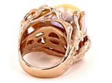 Pink Cultured Freshwater Pearl 18k Rose Gold Over Sterling Silver Ring