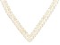 White Cultured Freshwater Pearl Rhodium Over Sterling Silver Double-Row 18 Inch Necklace