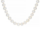 White Cultured Freshwater Pearl Rhodium Over Sterling Silver 36 Inch