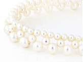 White Cultured Freshwater Pearl Rhodium Over Sterling Silver 18 Inch Necklace
