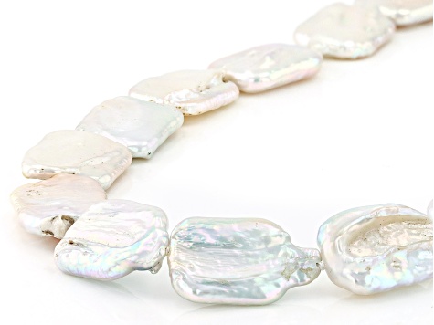 White Cultured Freshwater Pearl Rhodium Over Silver Necklace, Bracelet, & Earring Set