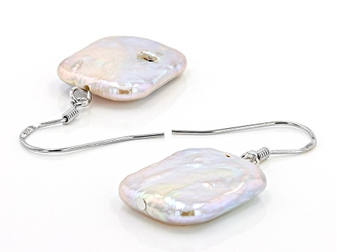 White Cultured Freshwater Pearl Rhodium Over Silver Necklace, Bracelet, & Earring Set