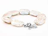 White Cultured Freshwater Pearl Rhodium Over Silver Necklace, Bracelet, & Earring Set