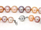 Multi-Color Cultured Freshwater Pearl Rhodium Over Sterling Silver 20 Inch Necklace