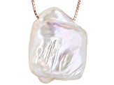 Pink Cultured Freshwater Pearl 18k Rose Gold Over Sterling Silver Necklace