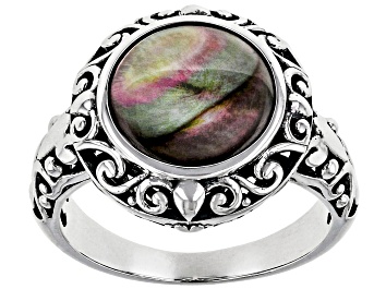 Picture of Black Mother-Of-Pearl Sterling Silver Ring