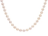 7-7.5mm Cultured Japanese Akoya Pearl Rhodium Over Sterling Silver 18 Inch Strand Necklace
