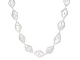 White Cultured Freshwater Pearl Rhodium Over Sterling Silver 20 Inch Necklace