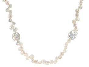 White Cultured Freshwater Pearl 57 Inch Endless Strand Necklace