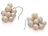 Pink Cultured Freshwater Pearl Rhodium Over Sterling Silver Earrings